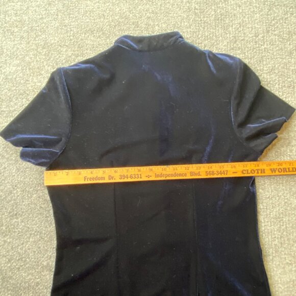 Vintage R.J. Collection Dress Womens 10 Blue Velvet Button-Down‎ Maxi Evening - Picture 8 of 14